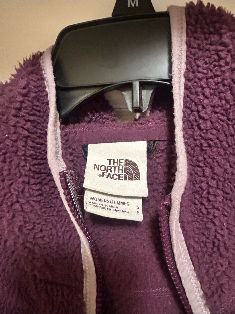 The North Face Deep Purple Sherpa Fleece Jacket with Light Trim - Picture 2 of 4